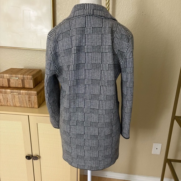 J CREW Sophie Open Front Sweater Blazer‎ in Glen Plaid Sz XS Cotton Wool - Picture 5 of 9